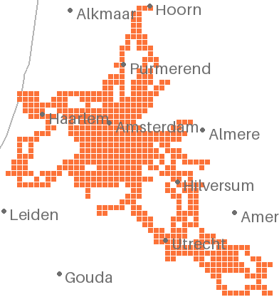 Same tiles overlaid on a basic map with place names